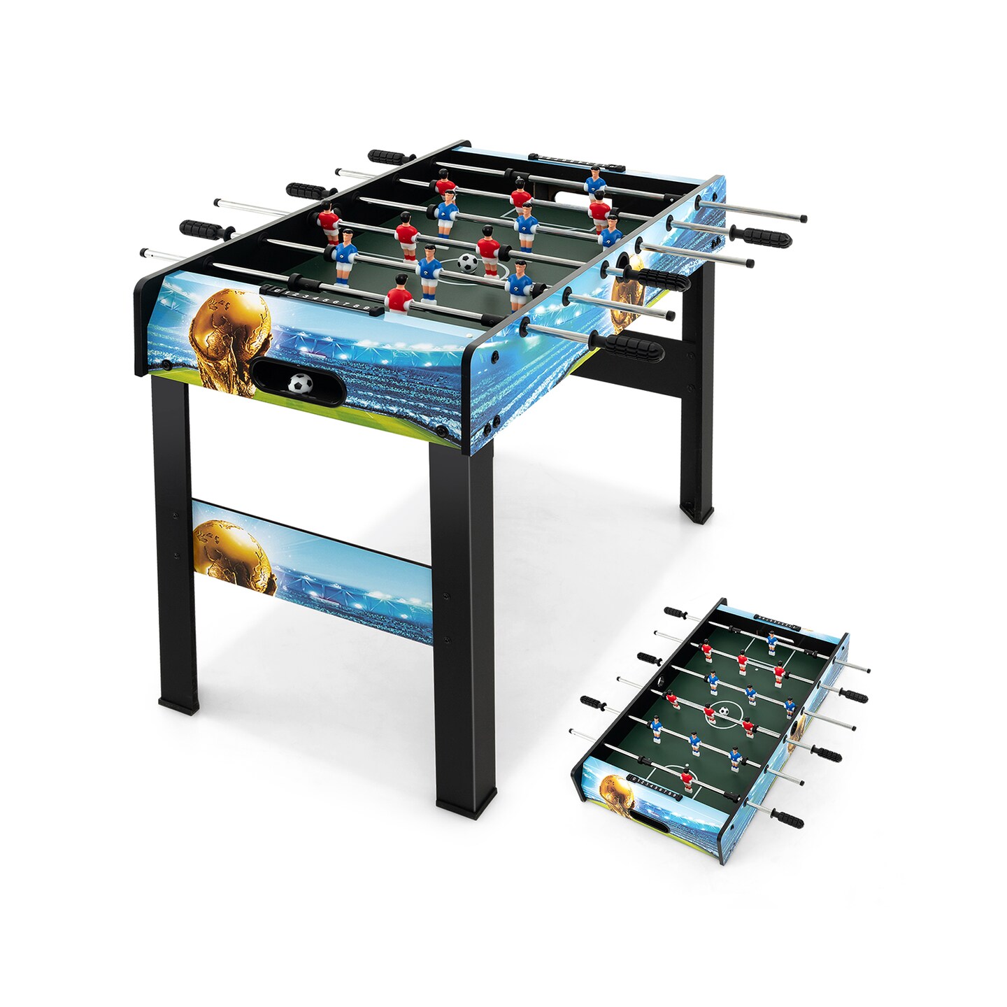 37 Inch Mini Foosball Table With Score Keeper And Removable Legs