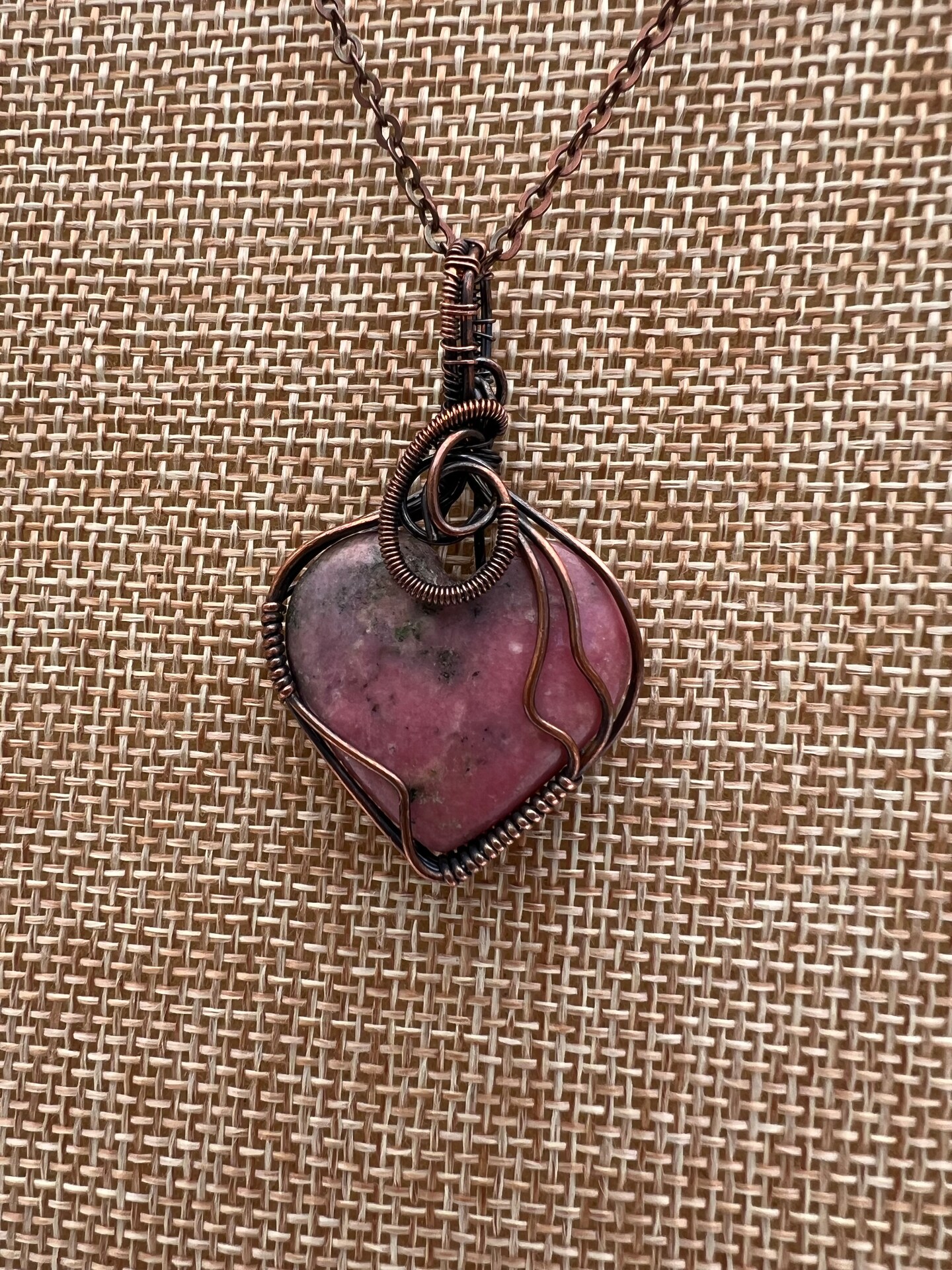 Natural Pink Rhodonite Heart Pendant Necklace, 925 Sterling Silver Jewelry, Handcrafted Gemstone Pendant, store New Arrival Designer Chain Pendant