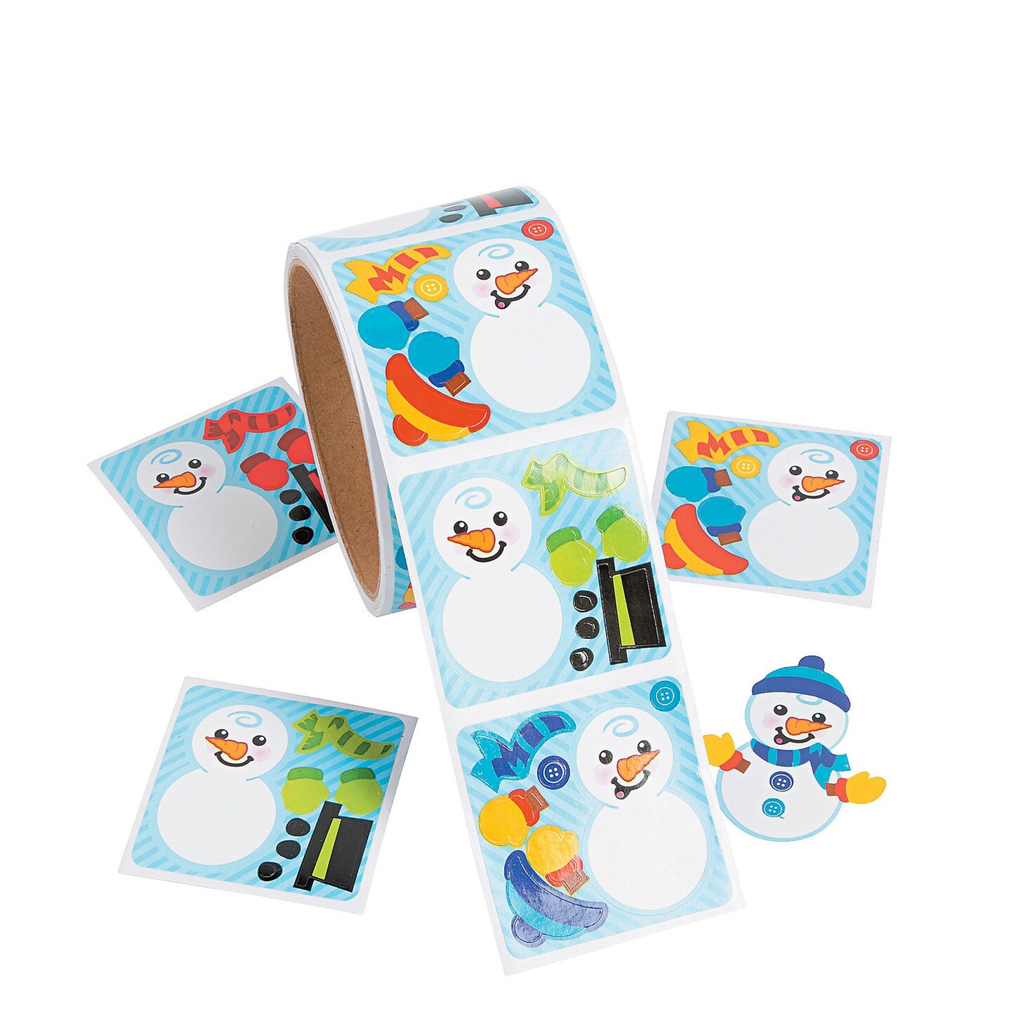 Mini Dress-a-Snowman Sticker Roll - 50 Pc