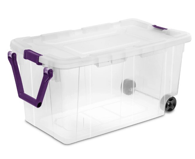 Sweet Plum 160 Qt. Plastic Wheeled Storage Box