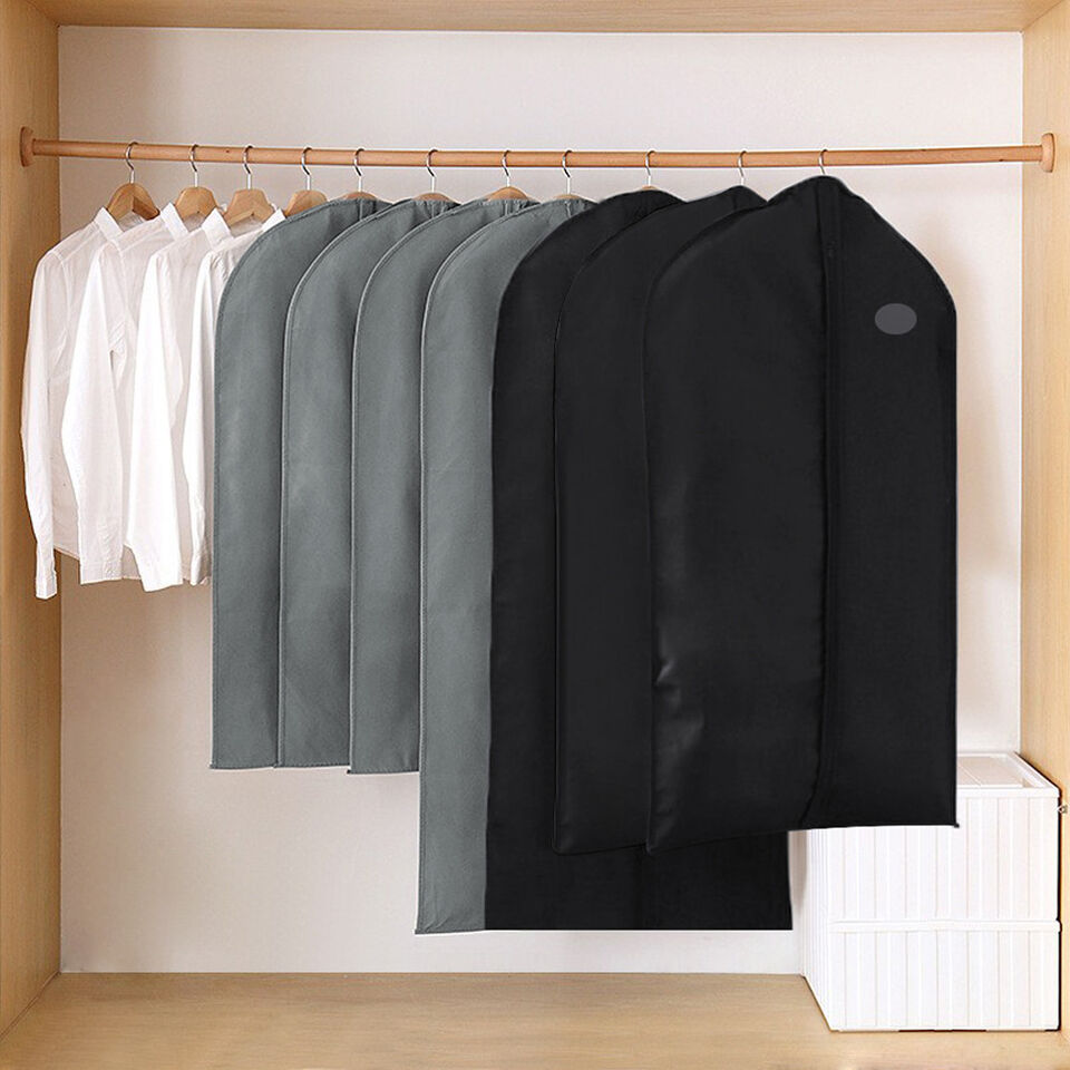 1 PC Clothes Garment Dustproof Cover Suit Coat Dress Hanging Storage-BLACK