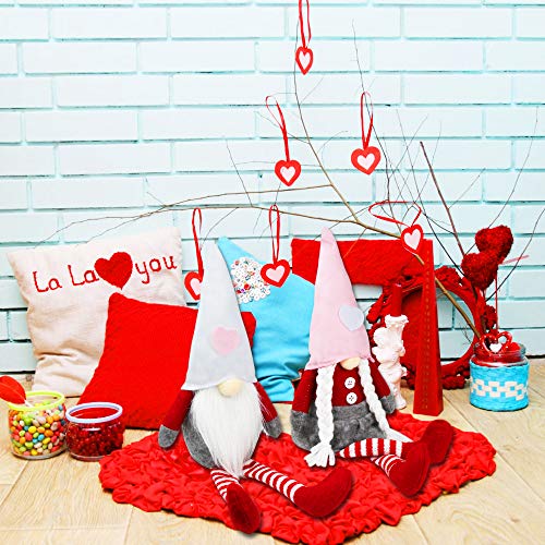 Valentines Day Gnomes Decor - 2PCS Mr and Mrs Valentine Gnome Plush, Handmade Scandinavian Tomte for Home Table Decorations, Valentine's Gifts