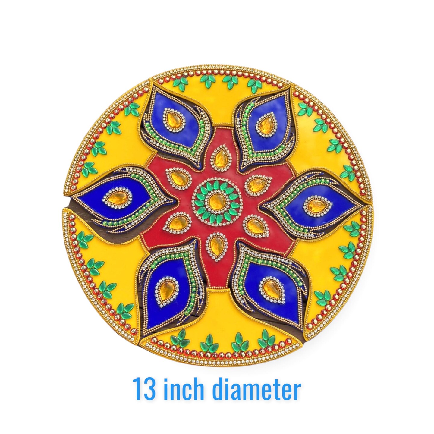 Acrylic Rangoli Set Indian Traditional Handmade Reusable Rangoli Diwali Navratri Pongal Onam Home Temple Decor Floor Table Decoration - Deepawali Wedding Housewarming Gift