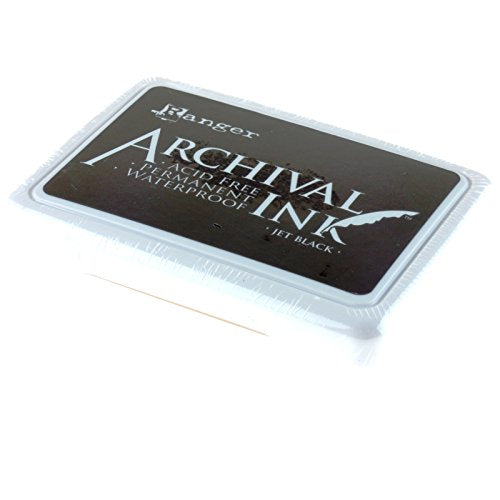 Archival Ink Pad, Jet Black &#x2013; Permanent, Waterproof, Acid-Free, Non-Toxic &#x2013; Won&#x2019;t Bleed or Smudge &#x2013; Provides Vivid and Crisp Stamping Results &#x2013; Air Dry on Matte and Heat Set on Glossy Surfaces