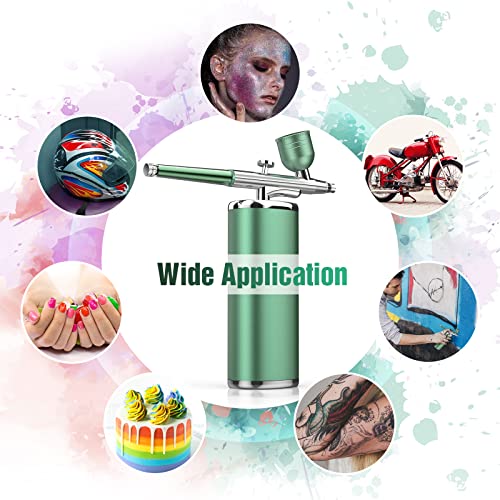 Cordless Airbrush Kit with Compressor Portable Nail Airbrush Machine 0.3mm Nozzle Rechargeable Air Brush Kit for Model Painting Makeup Barber Tattoo Food Cake Decor