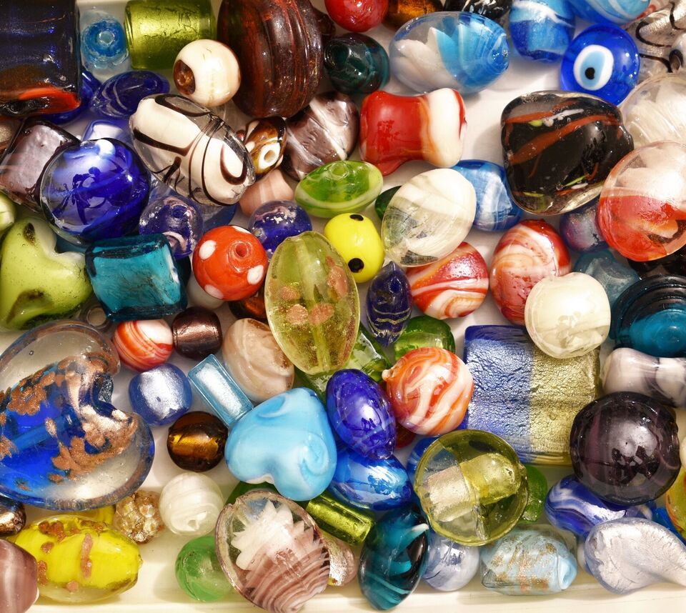 Lampwork Beads, Mixed Style &#x26; Colors, Handmade Glass.