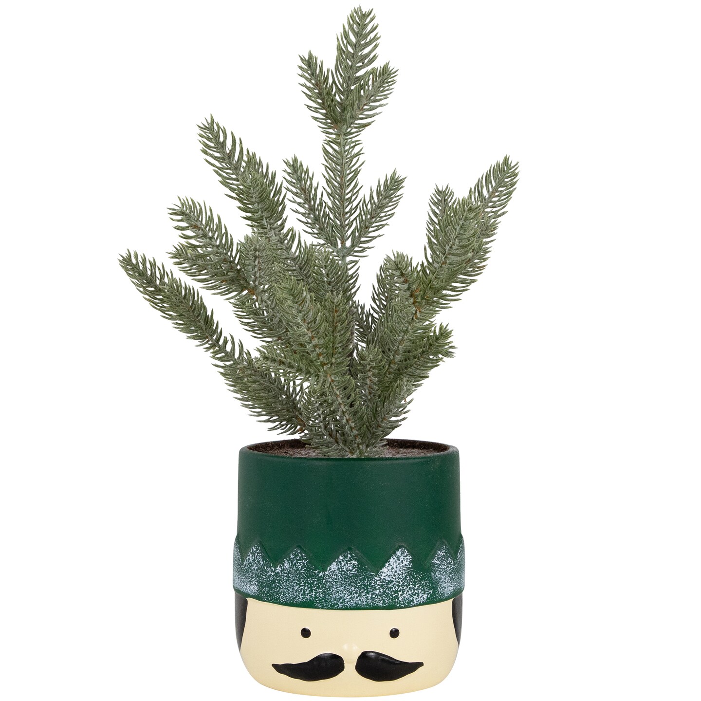 Northlight Mini Frosted Artificial Christmas Tree in Nutcracker Pot - 14.75&#x22; - Unlit