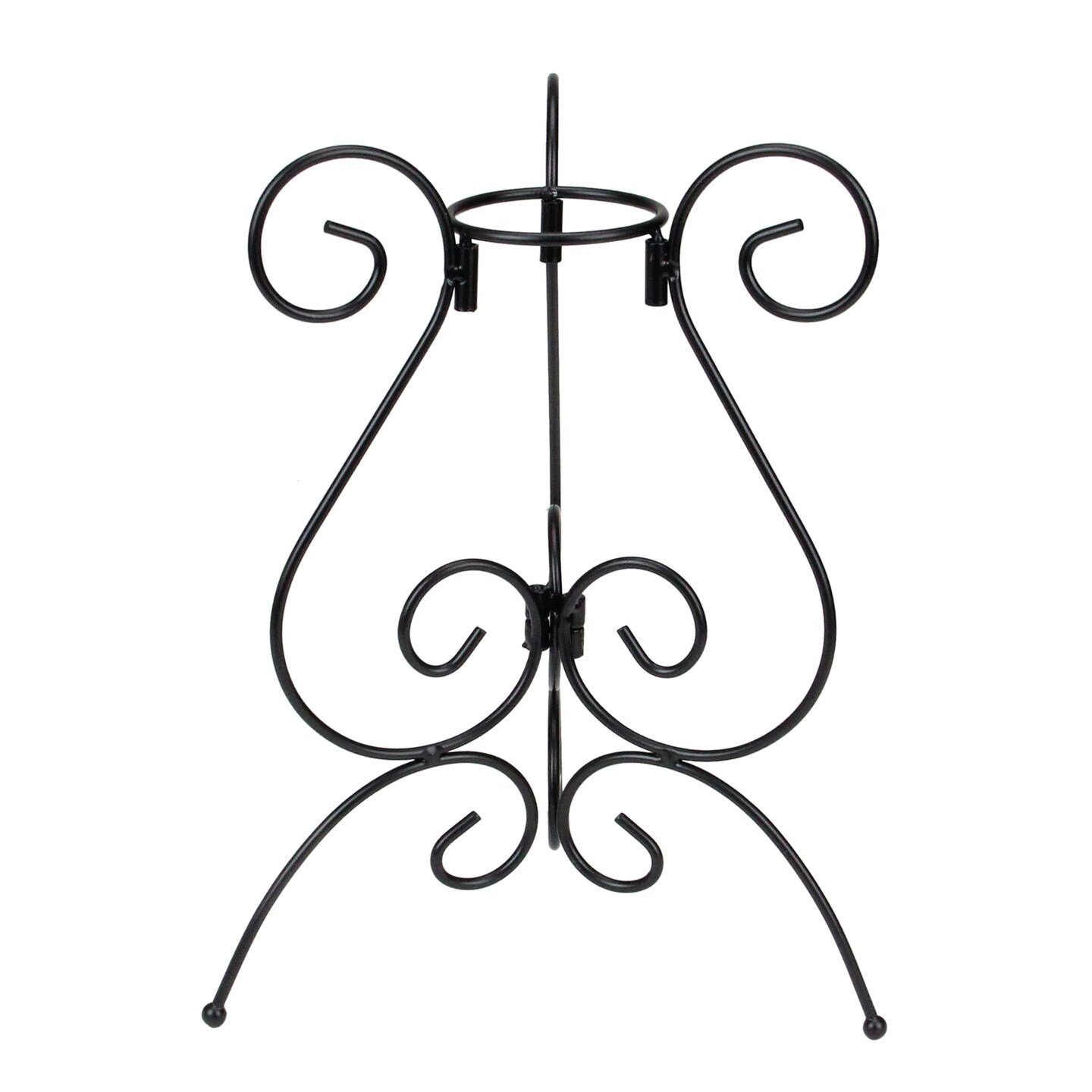 Northlight 11.25&#x22; Black Curved Scroll Design Outdoor Patio Garden Gazing Ball Stand