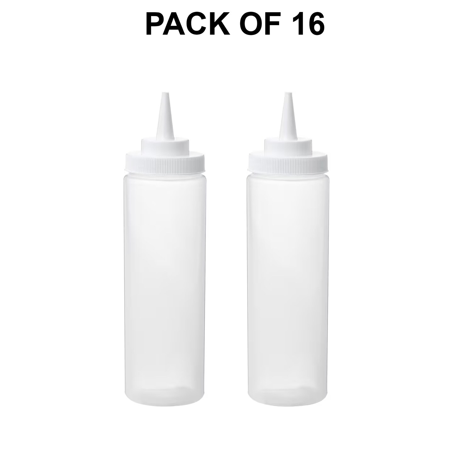 Squeeze bottle, plastic/clear, 11 oz
