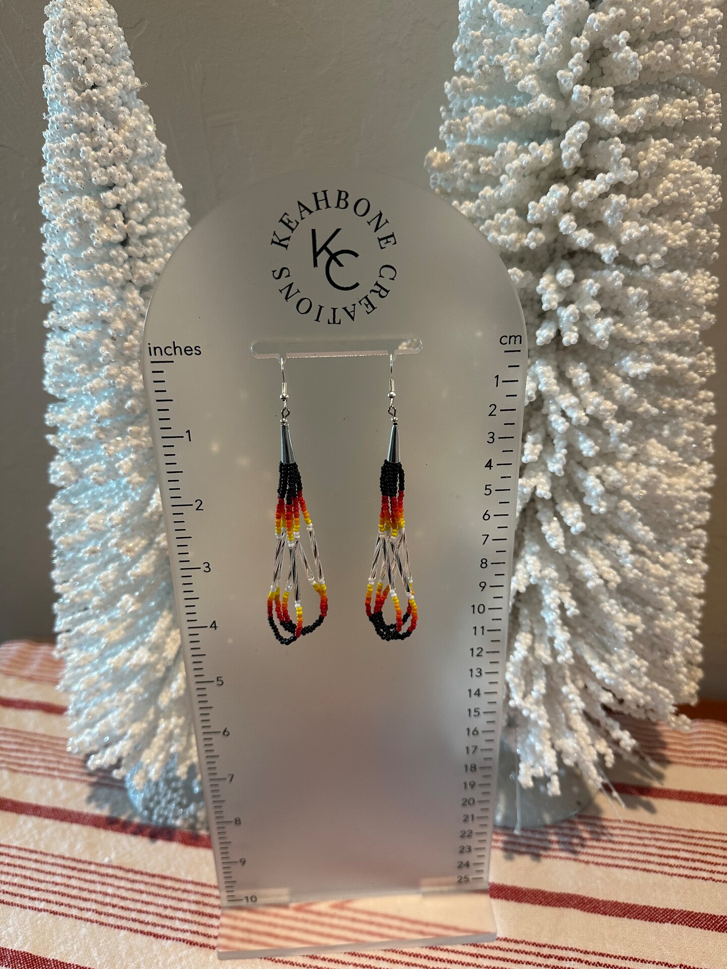Beaded Fringe Earrings with Native American Fire Colors MakerPlace by  Michaels