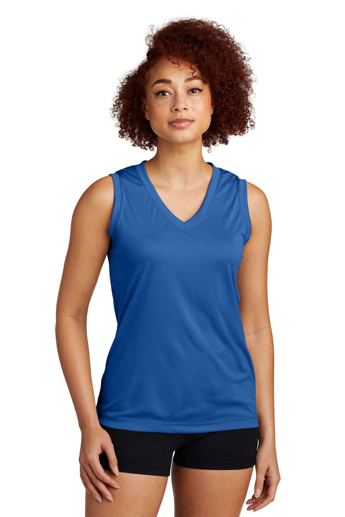 Sport-Tek&#xAE; Ladies Sleeveless PosiCharge Competitor V-Neck Tee