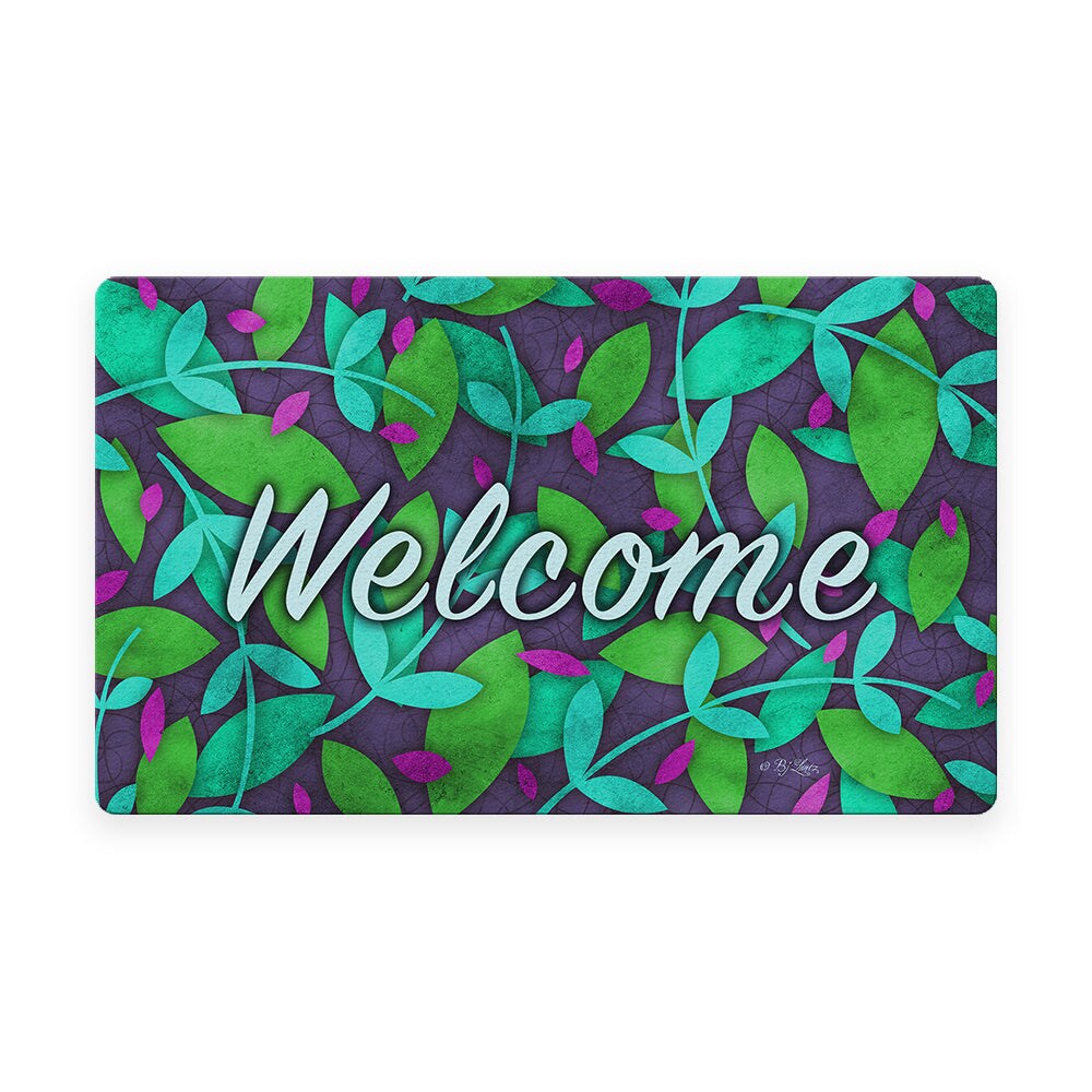 Spring Leaves Welcome Door Mat (18 x 30&#x22;)