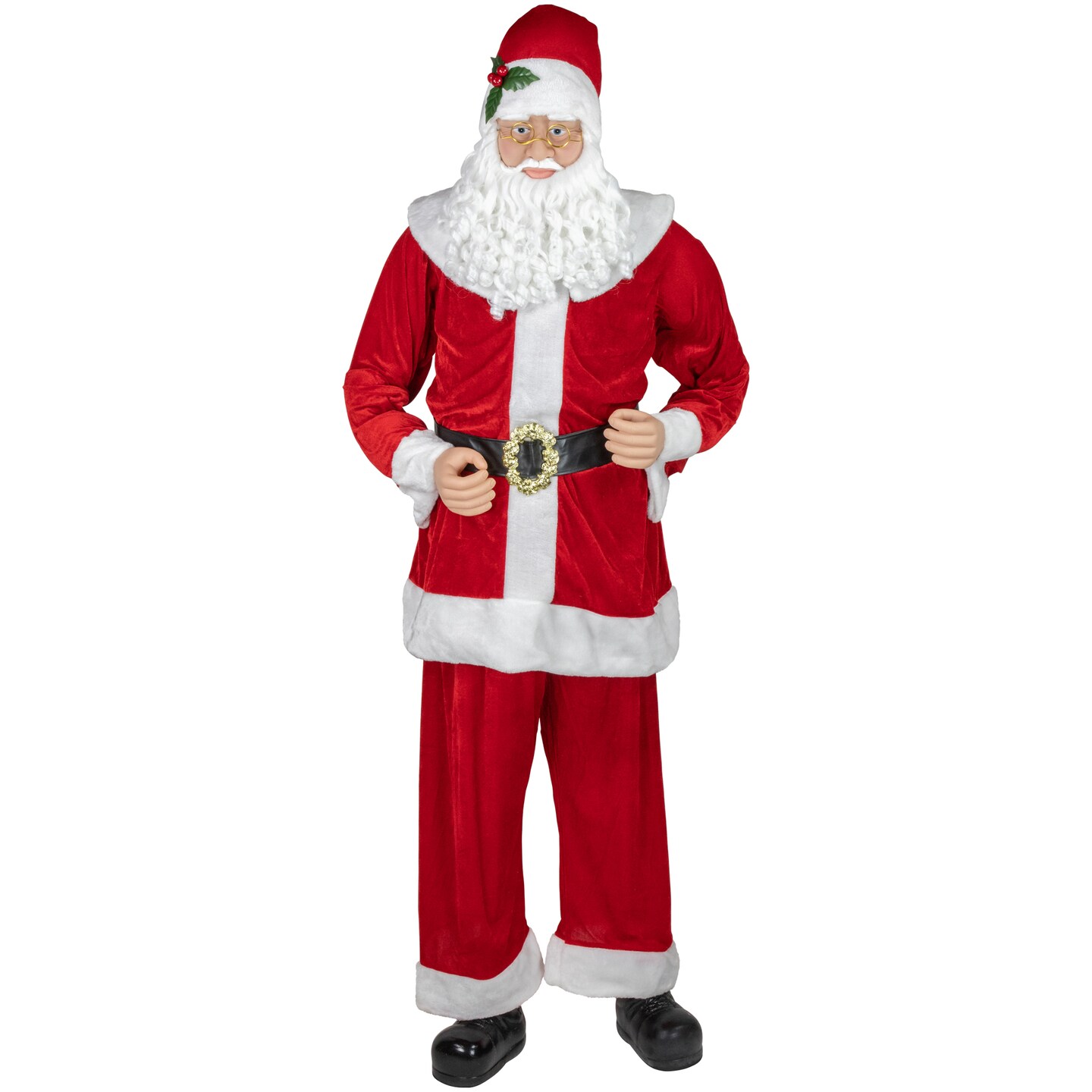 Northlight 72" Life-Size Plush Santa Claus Standing or Sitting Christmas Figure