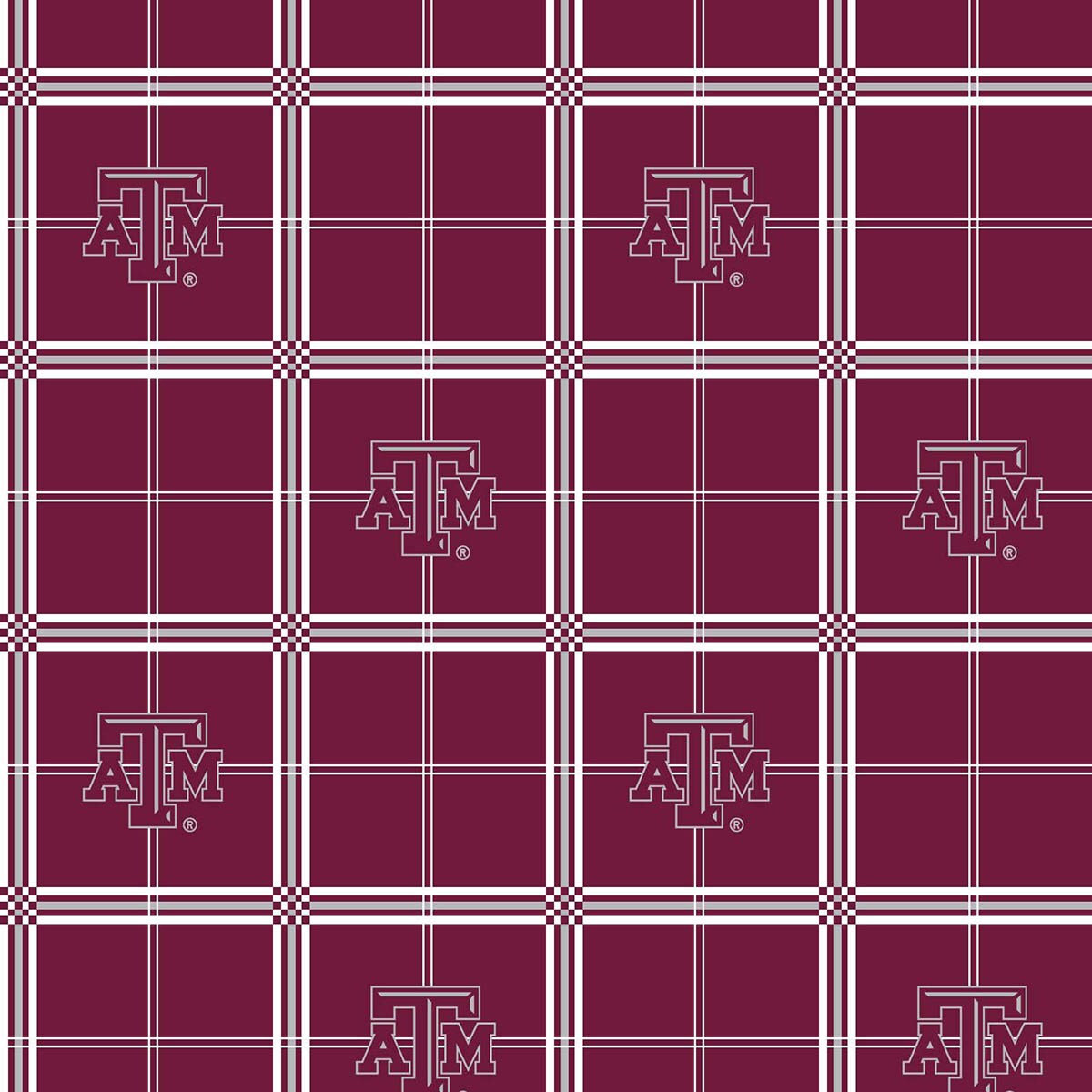 Sykel Enterprises-Texas A&#x26;M Flannel Fabric-Texas A and M Aggies Plaid Cotton Flannel Fabric