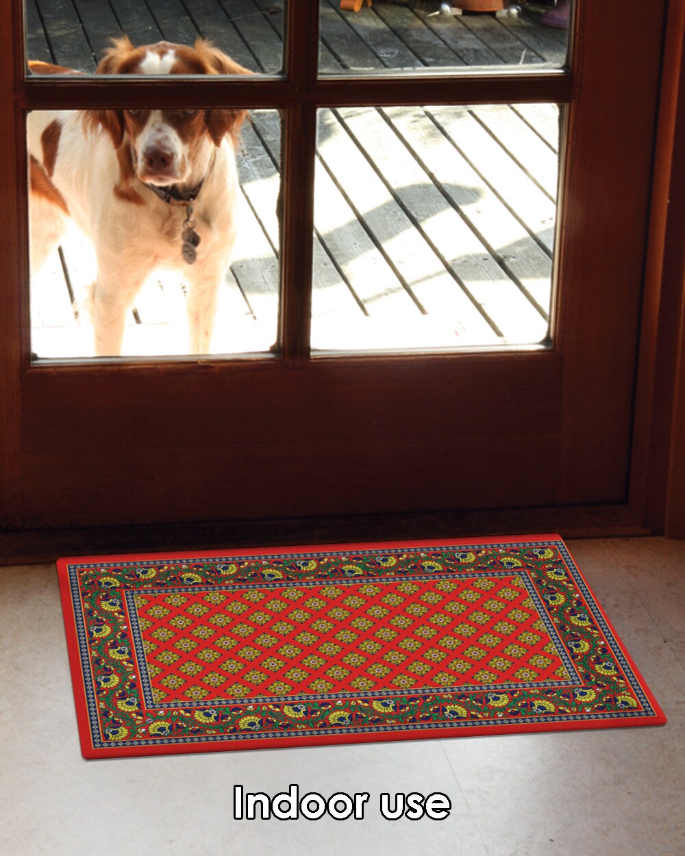 French Paisley - Red Door Mat (18 x 30&#x22;)