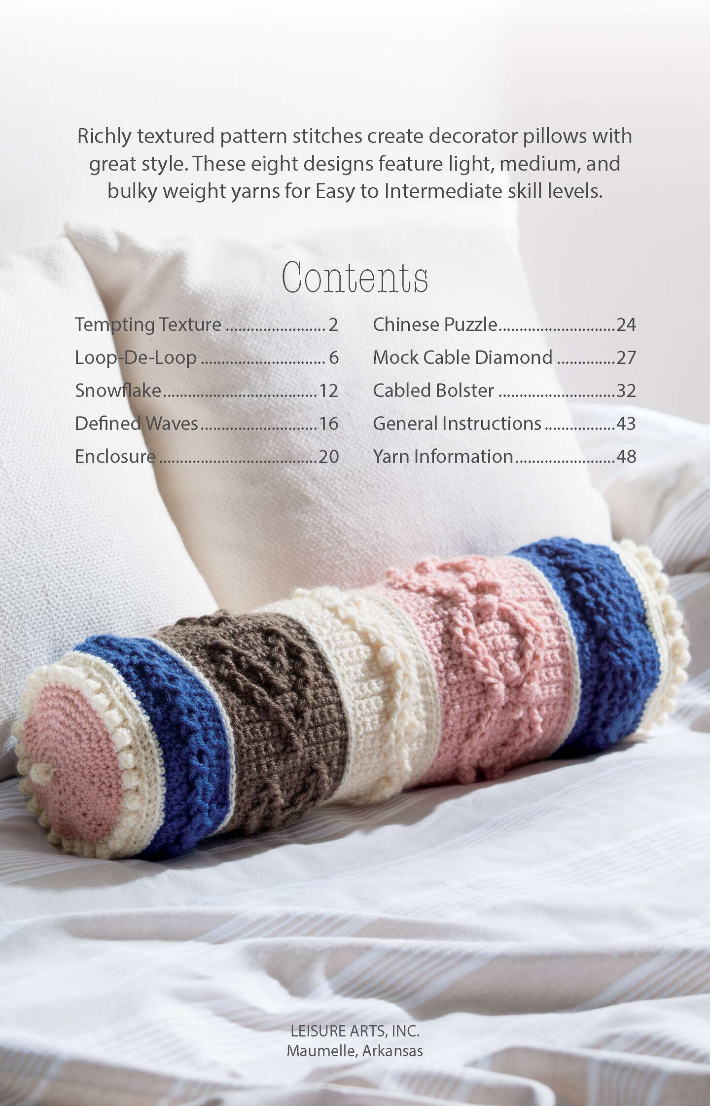 Leisure Arts Textured Pillows Crochet Book