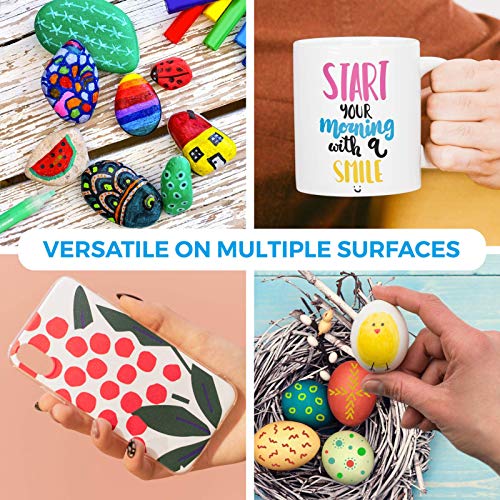 13 Colors Acrylic Markers Pens for Rock Painting, Paper, Plastic, Ceramic, Glass, Wood, Metal, Scrapbooking Craft, Card Making, Canvas. Water-Based, Non-Toxic, Quick Dry, Medium Tip,