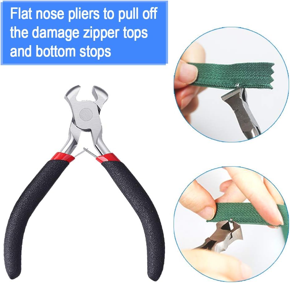 2 Pack Zipper Repair Kit Zipper Install Pliers Tool to Replacement Zipper, Hand Fix A Zipper Tool