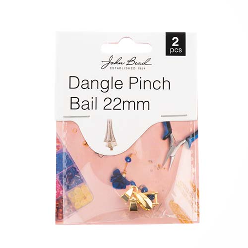 John Bead Must Have Findings 22mm Dangle Pinch Bails, 2pcs