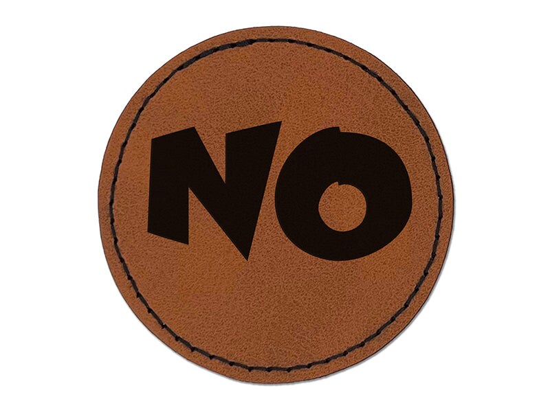 No Text Round Iron-On Engraved Faux Leather Patch Applique - 2.5&#x22;