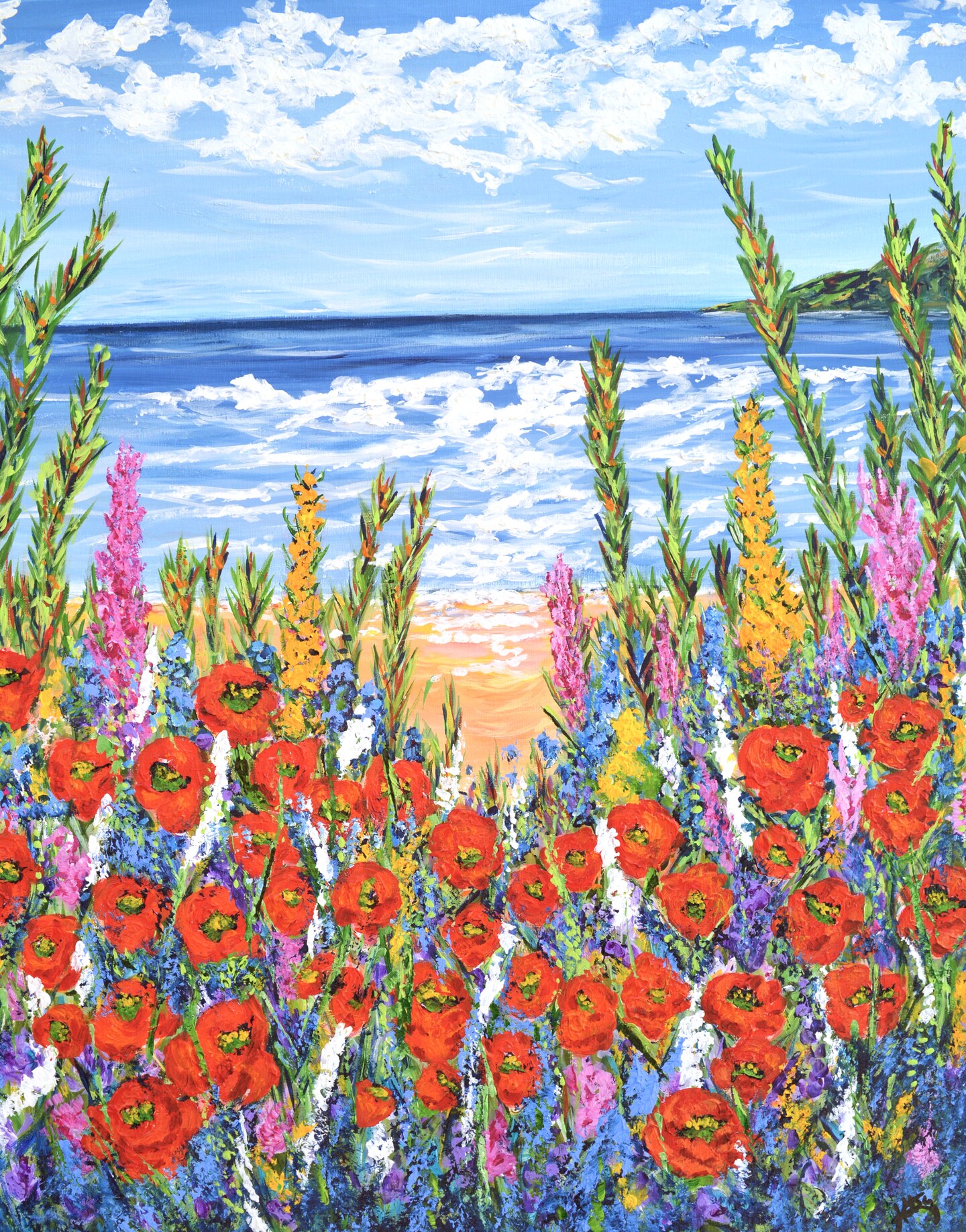 poppy oil キャンバスアート Poppies by the sea' Oil painting: Lucia Verdejo | Artfinder