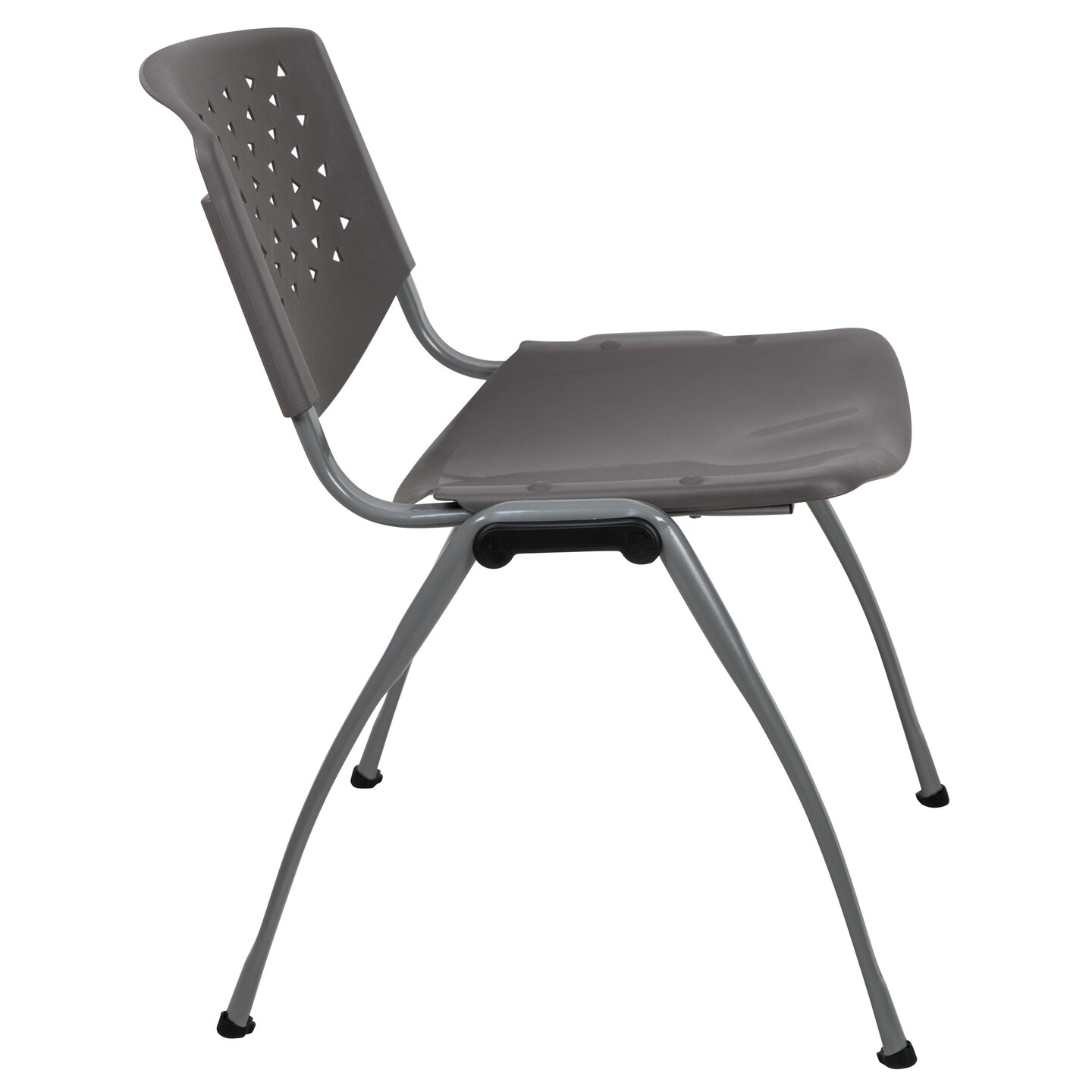 Emma and Oliver Home and Office Plastic Stack Chair with Perforated Back - Guest Chair