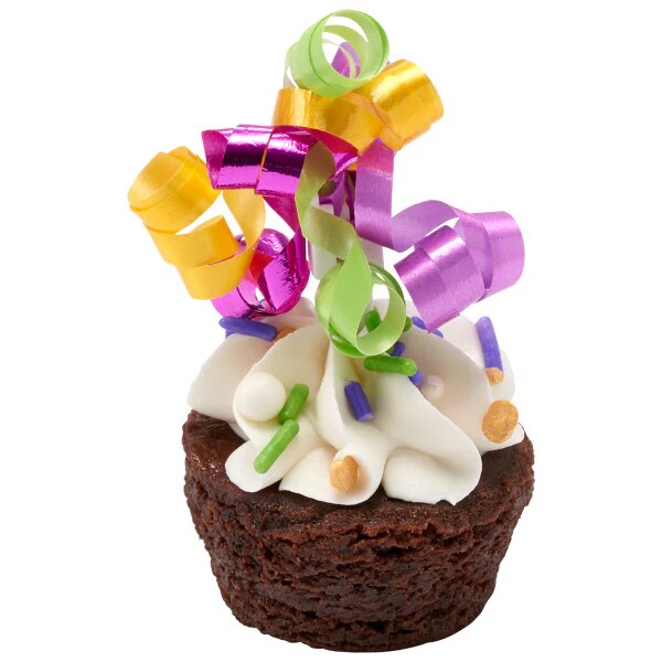 Neon Ribbon Curls Topper Celebrate with Congratulations Cupcake Cake Pics - Set of 12