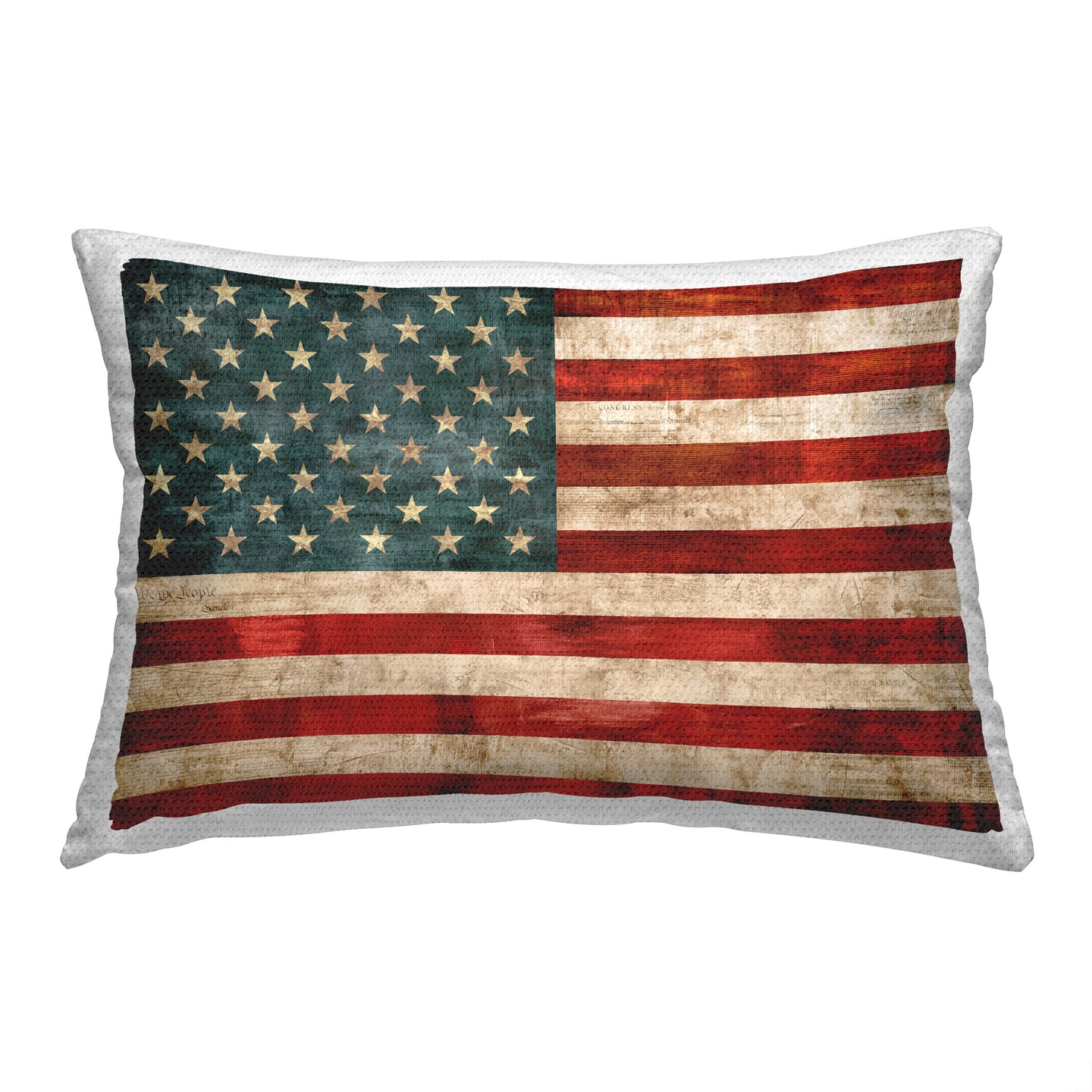 Stupell Industries Rustic American Flag Outdoor Printed Pillow