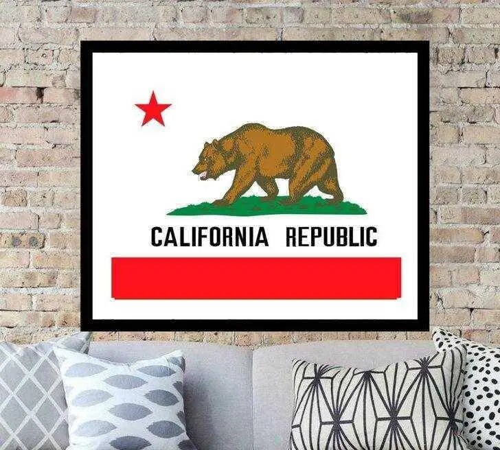 California Flag Art Print Framed