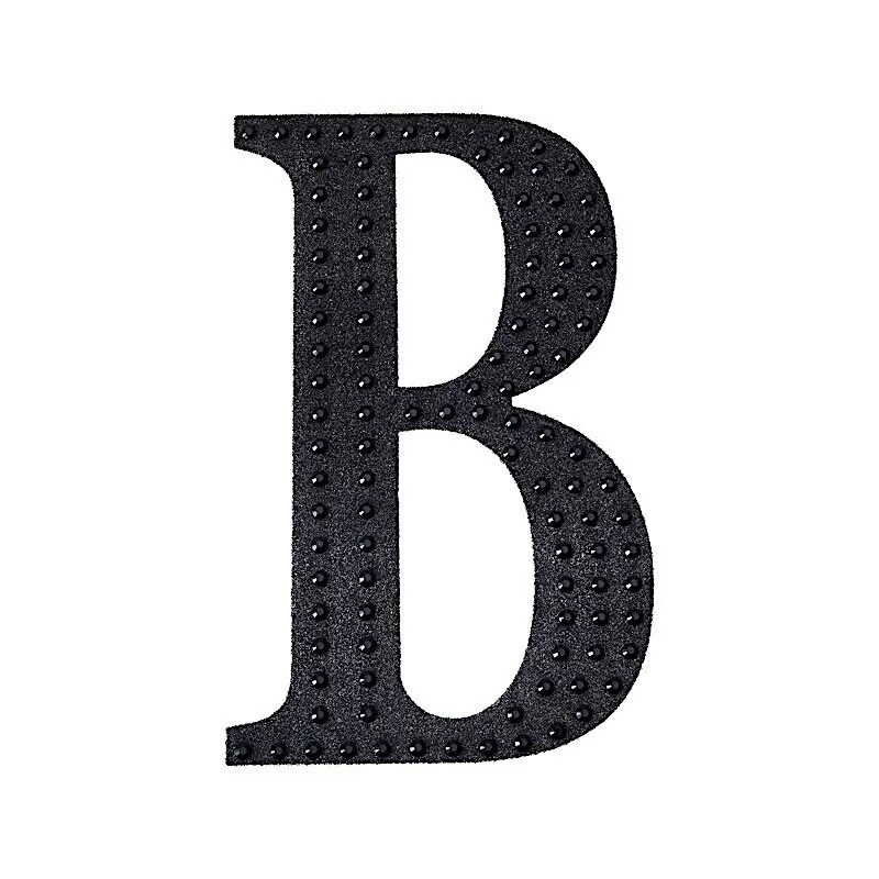 4" tall BLACK Letter B Self-Adhesive Rhinestones GEM STICKERS