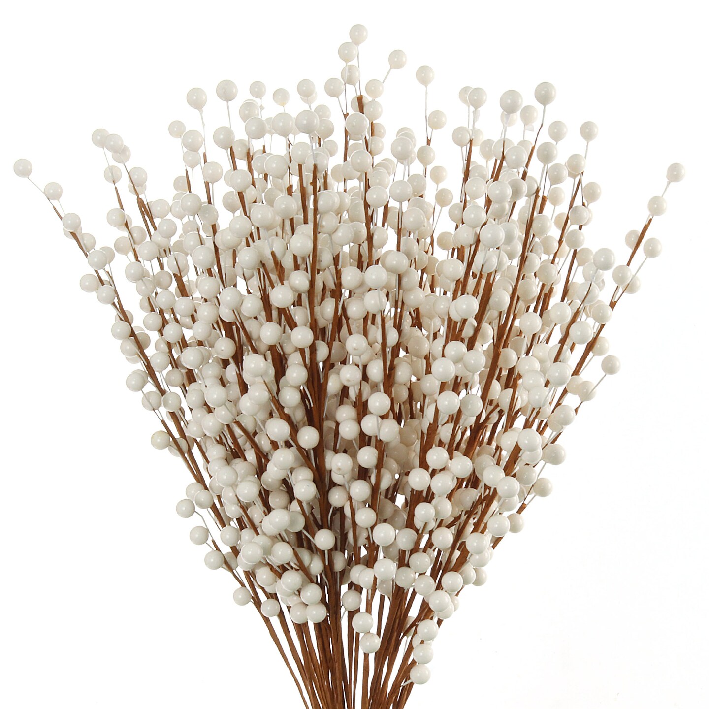 Set of 12: White Holly Berry Stems with 35 Lifelike Berries | 17&#x22; Long | Festive Accents | Seasonal Picks | Winter Florals | Christmas Berries | Home &#x26; Office Decor