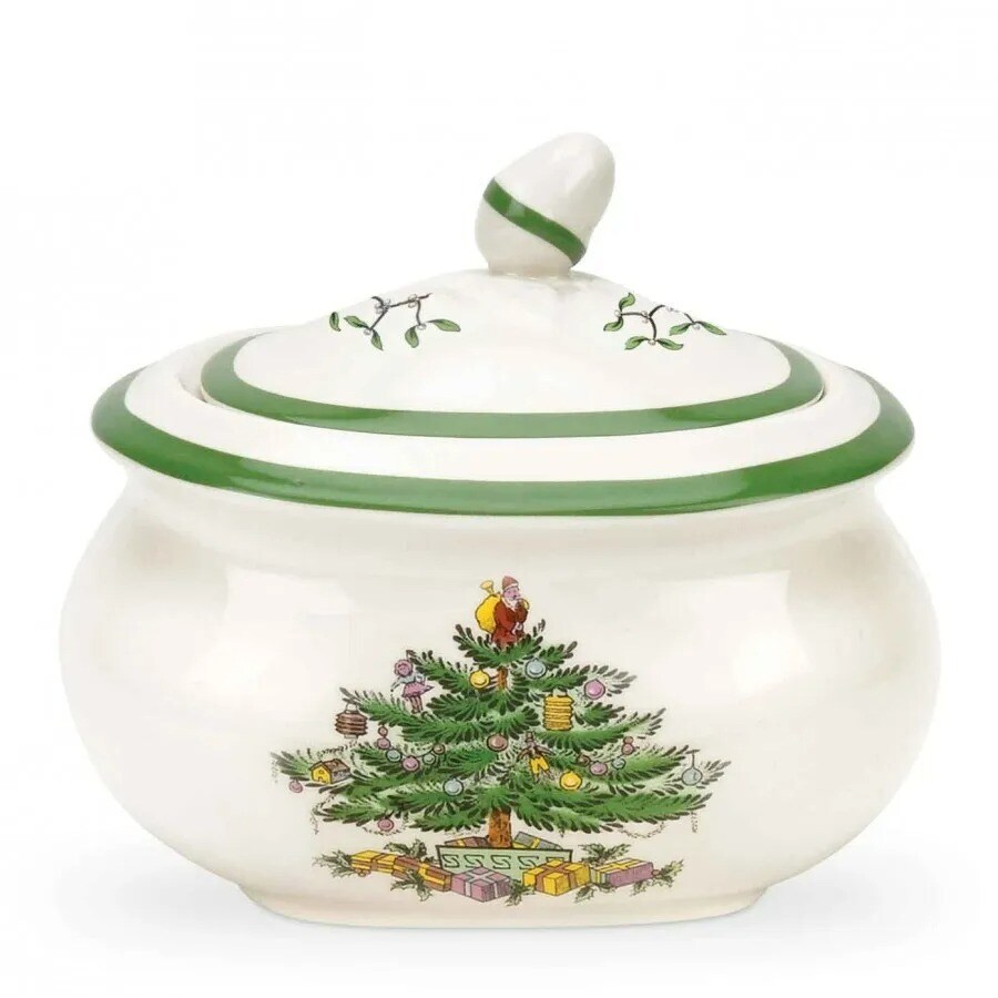 Spode Christmas Tree Sugar &#x26; Creamer Set, 16 oz. Sugar &#x26; 8 oz. Creamer