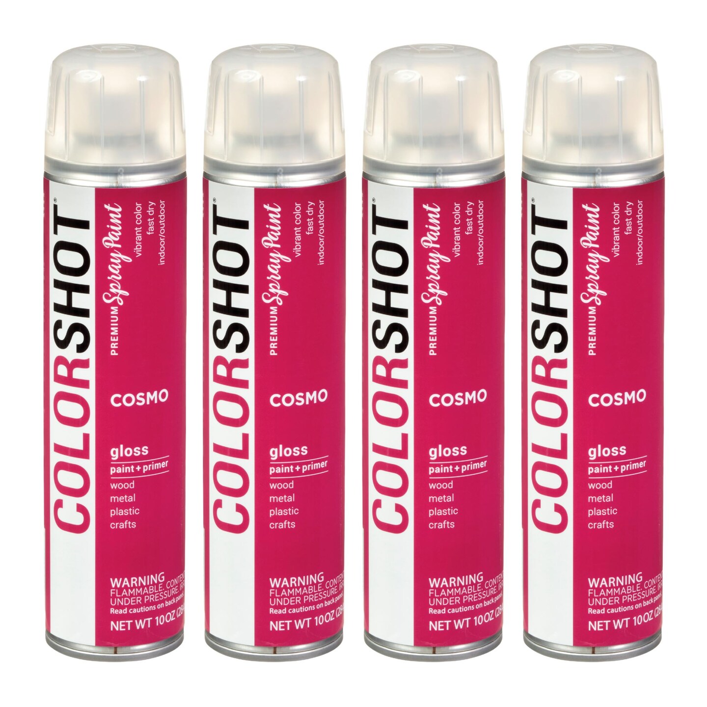 COLORSHOT Gloss Spray Paint Cosmo (Fuchsia) 10 oz. 4 Pack