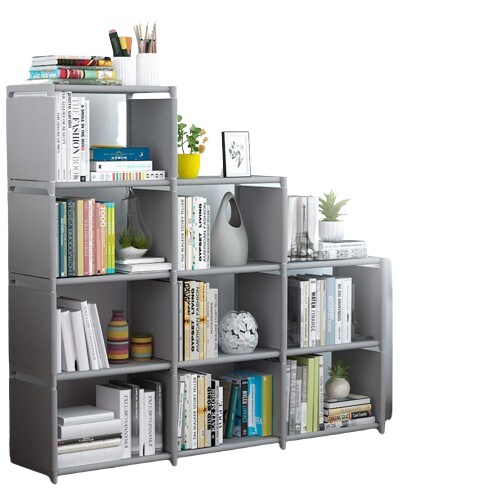 Kitcheniva Bookshelf Cube Storage Organizer DIY Bookcase Gray