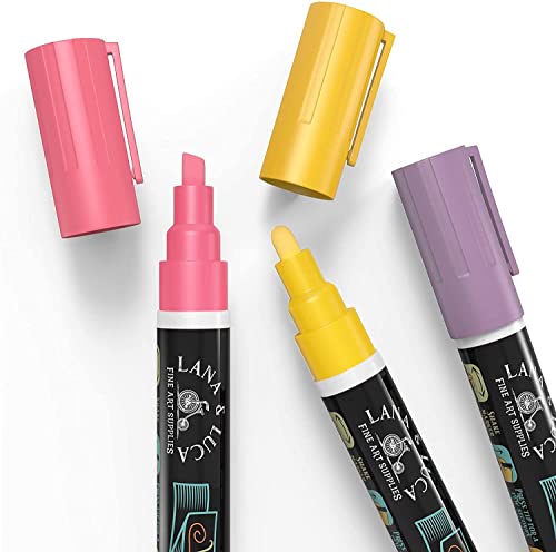 8 Pieces Liquid Chalk Markers - Wet Erase Marker Pens - for Chalkboards Signs, Windows, Blackboard, Glass - 6mm Reversible Tip  - Vintage Colors Multicolor