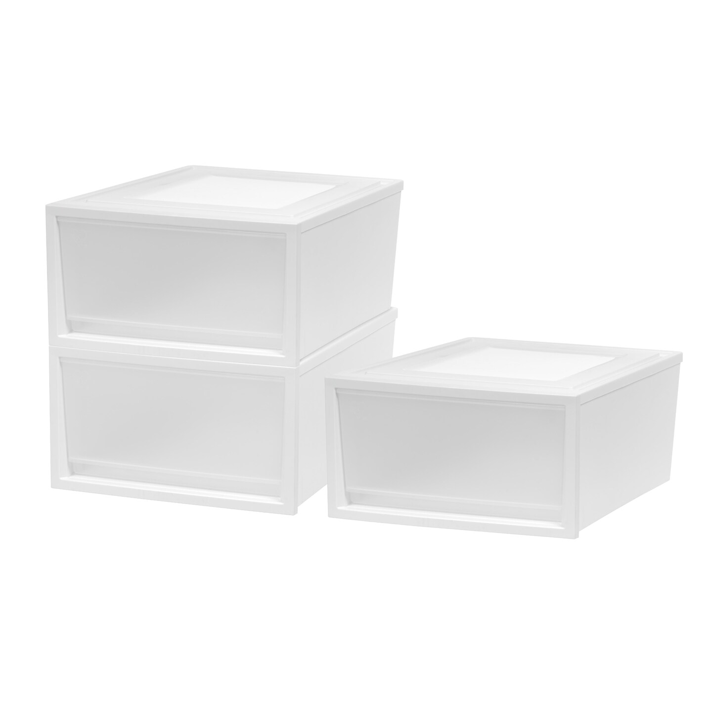 Box Chest Drawer, White, 3 Pack
