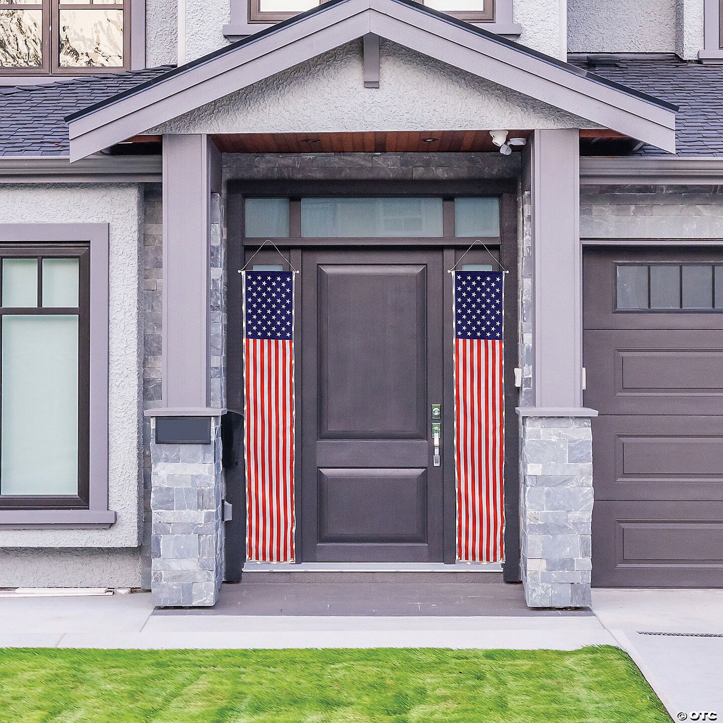 Patriotic Light-Up Flag Banner Set &#x2013; 2 Pc.