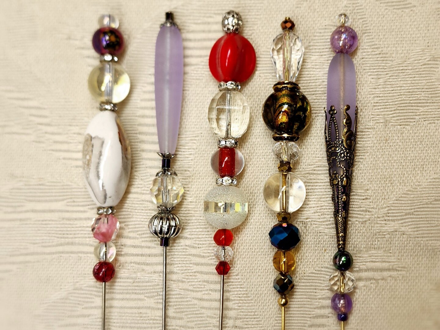 Charming Beaded 6 inch Stick Pins ~ Lapel Pin ~ Scarf Pin ~ Shawl Brooch  Pin ~ Hijab Brooch Pin ~ Wedding Pin ~ Your Choice