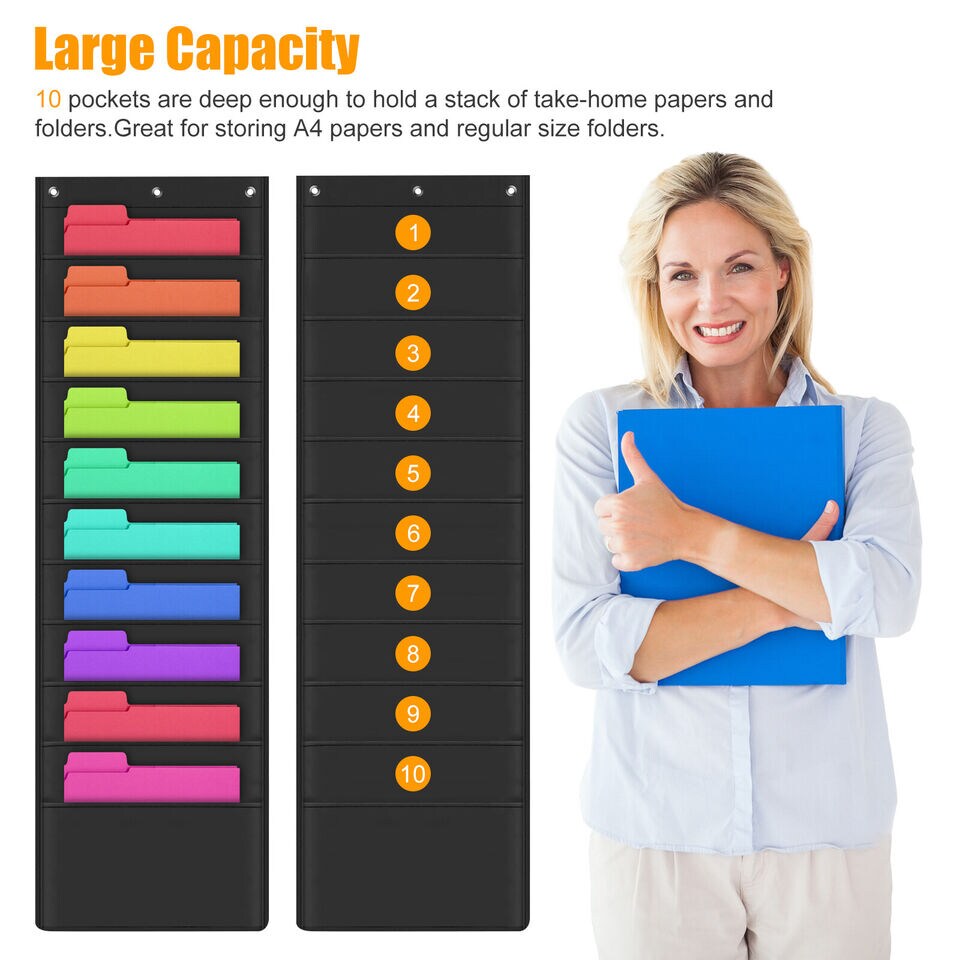 Wall File Organizer, Folder A4 Paper Hanging Holder Storage .