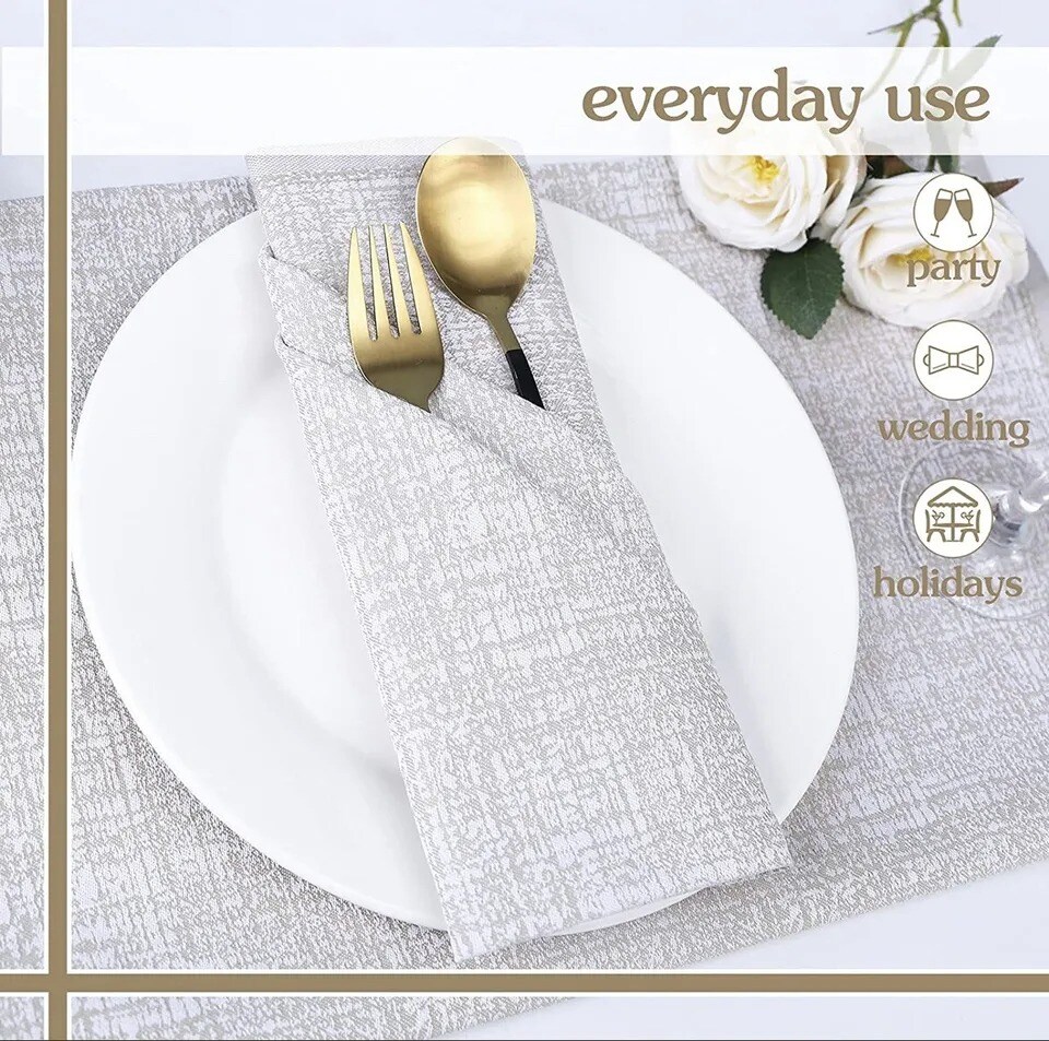 6 Pack Cotton Dinner Reusable Cloth Napkins