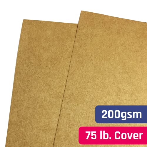 Brown Kraft Cardstock,50 Sheets, 200 GSM (75 lb. Cover), 8.5 x 11 inches