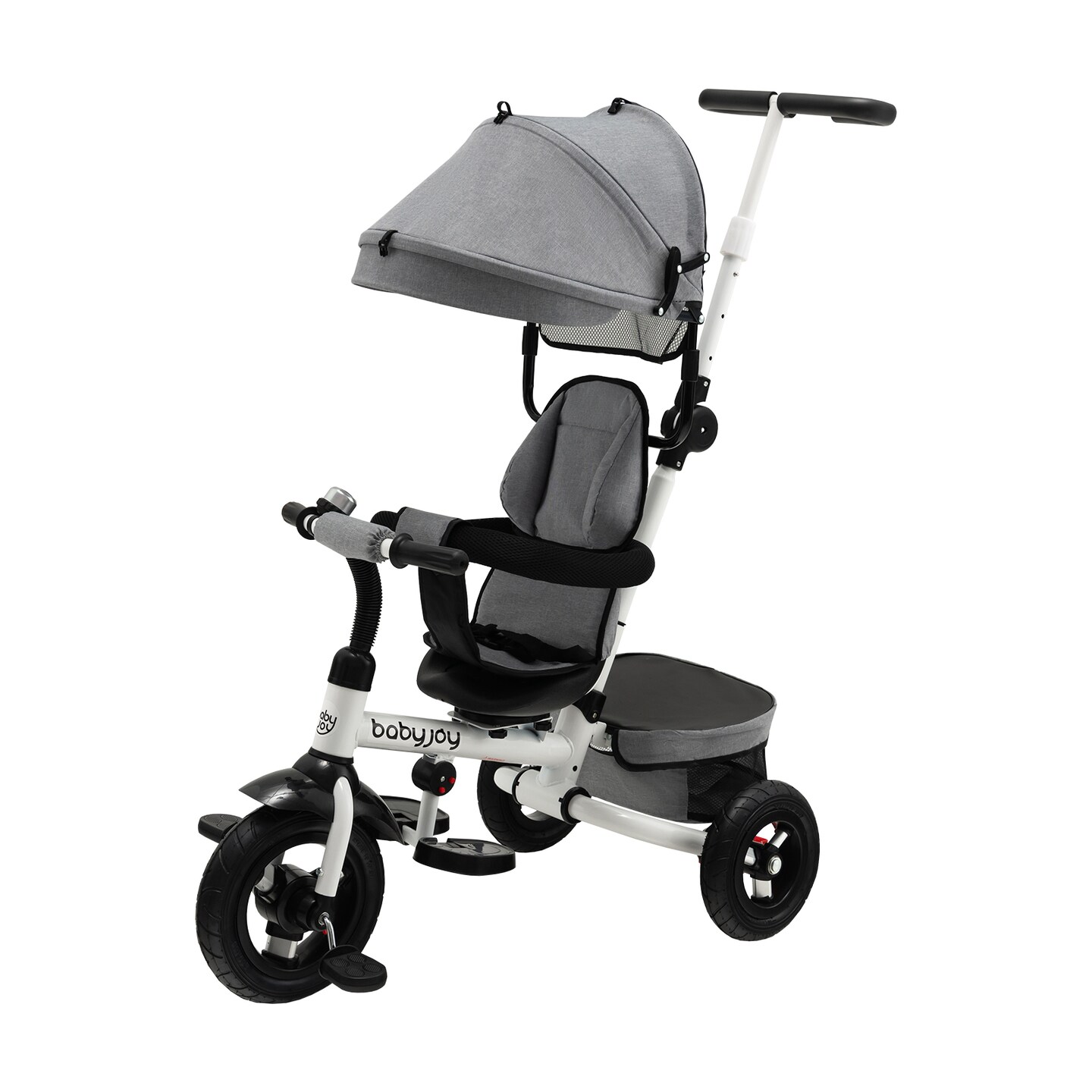 Folding Tricycle Baby Stroller with Reversible Seat and Adjustable Canopy