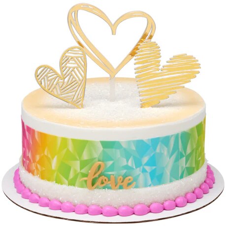 Gold Hearts 3 different Topper Set Wedding Love