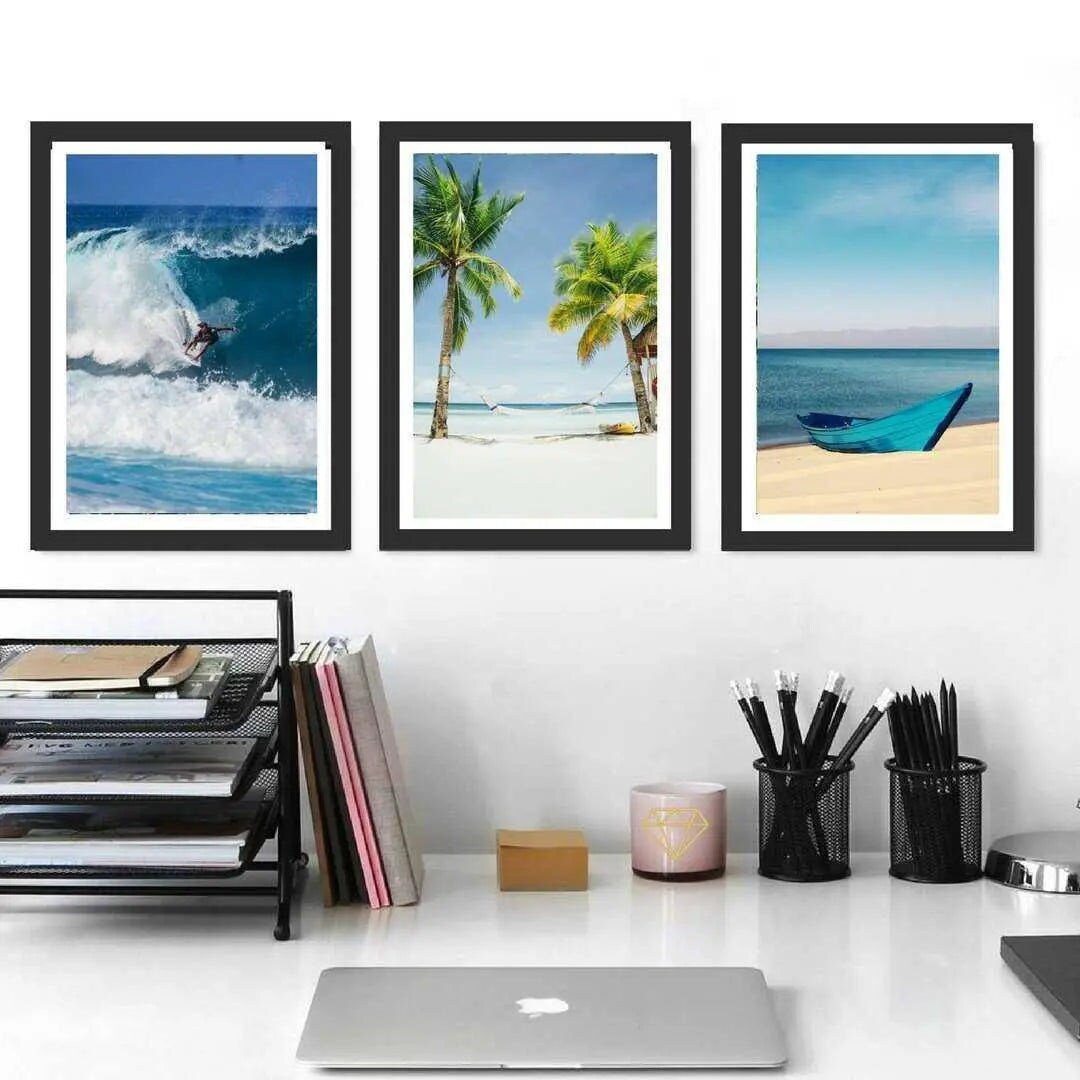 Framed Beach landscape art Michaels