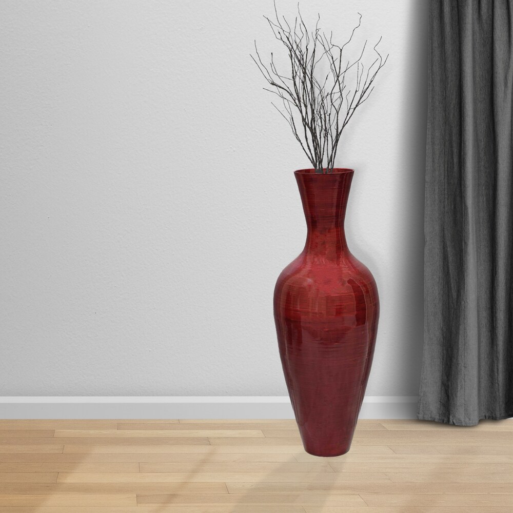 Uniquewise Tall Floor Vase, 37 Inch Bamboo Vase, Modern Vase for Dining, Living Room, Entryway, Large Flower Holder, Classic Floor Vase for Home Decor