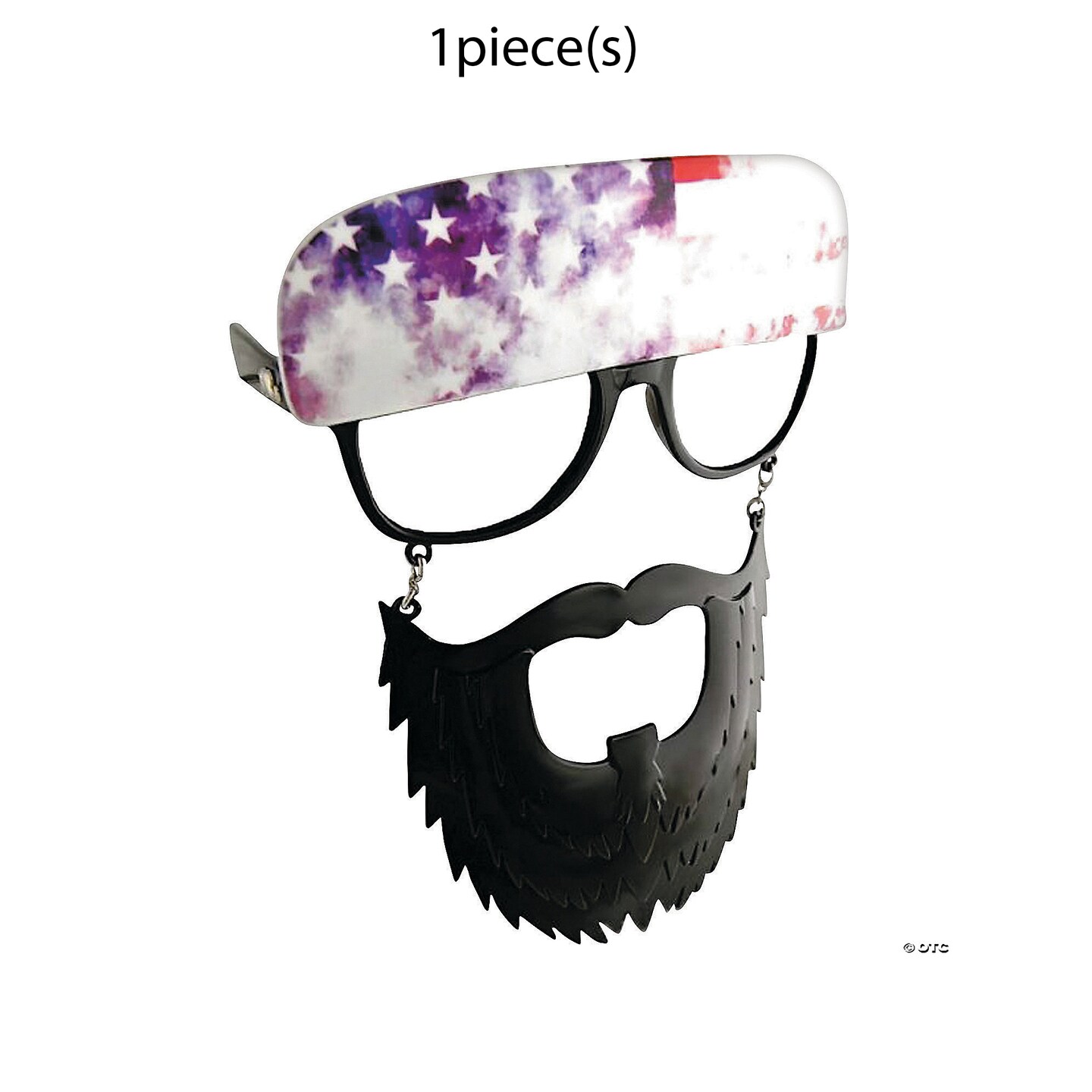Adults Clear Sun-Staches Glasses with Black Beard