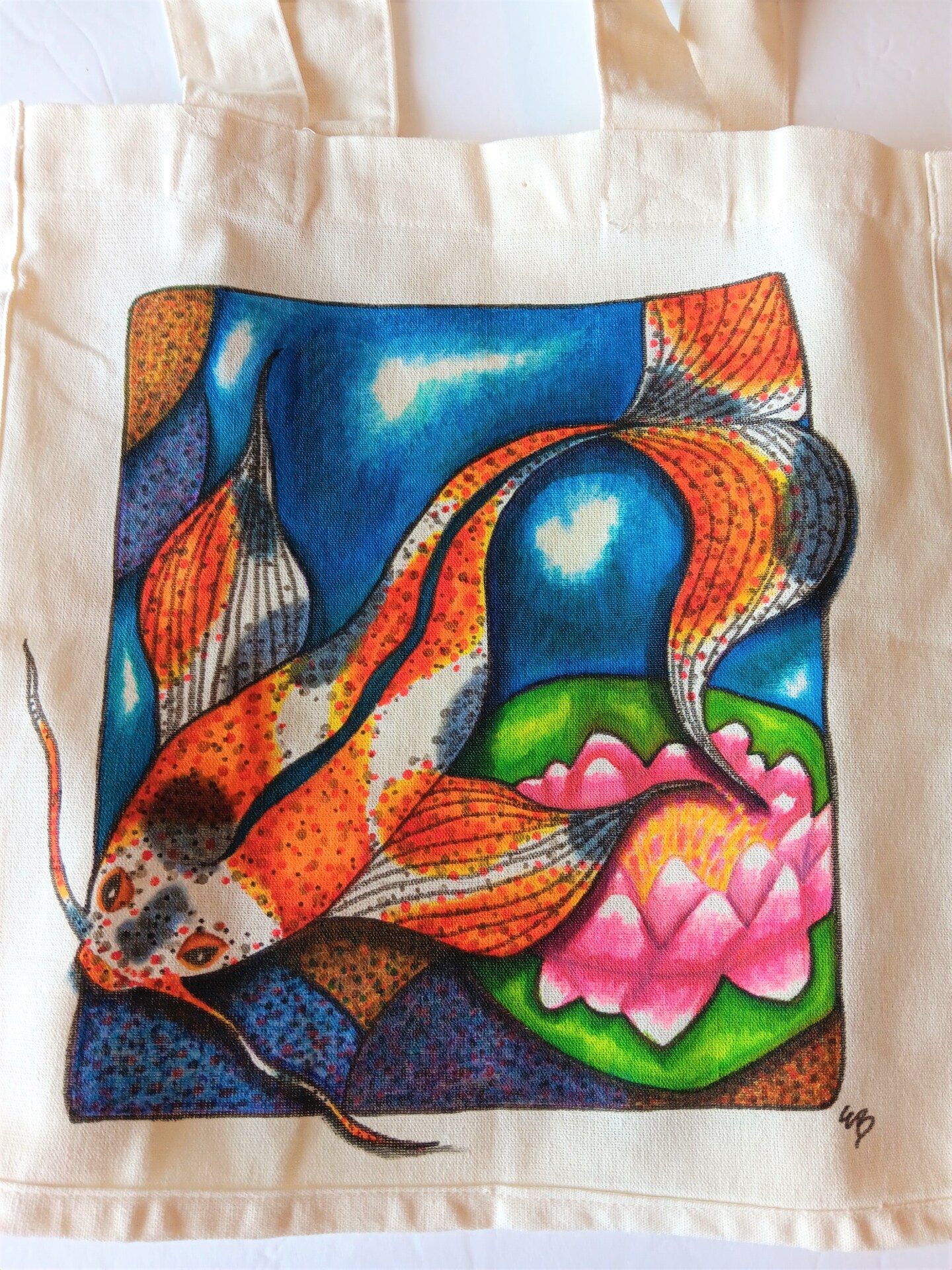 Hand-Painted Koi Fish Crossbody Bag | Acorn