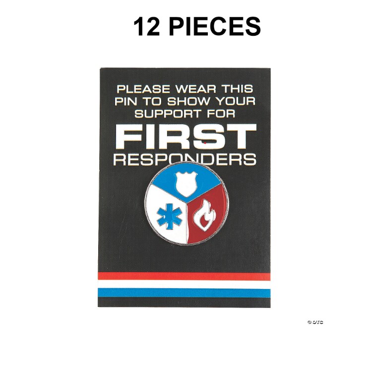 First Responder Pins with Card - 12 Pc.