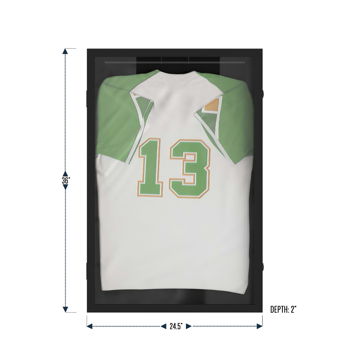 HBCY Creations Jersey Display Case - Solid Wood with UV Treated Acrylic Window - Anti-Theft Lock with 2 Keys - For All Types of Jerseys