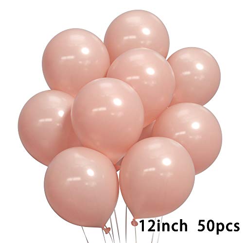 50 Pieces Dusty Pink Balloons 12 Inch  Rose Pink Balloon for Sweet 16 Birthday Engagement Wedding Bridal Baby Shower Graduation Birthday Party Decorations